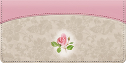 Victorian Rose Leather checkbook Cover